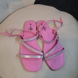 Pink Bling Strappy sandals size 8
